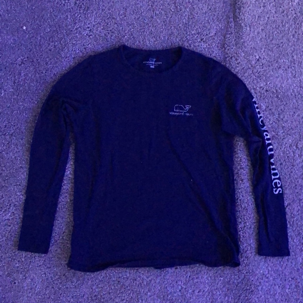 vineyard vines classic navy long sleeve tee